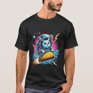 Camiseta Gato Divertido Taco Espaço Louco