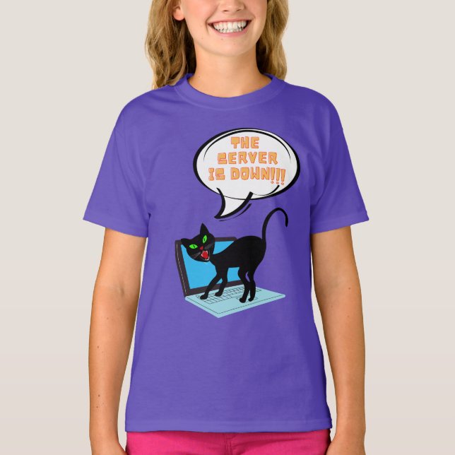 Camiseta gato dizendo que o servidor está inativo (Frente)