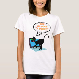 Camiseta gato dizendo que o servidor está inativo