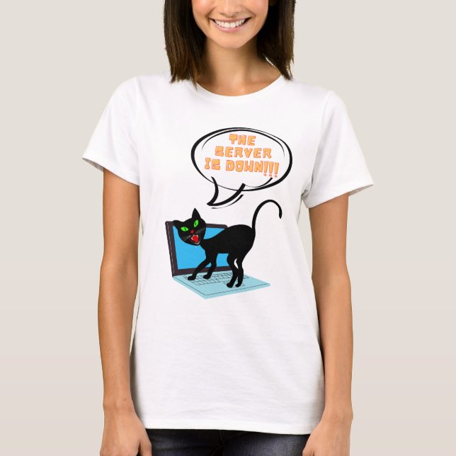 Camiseta gato dizendo que o servidor está inativo (Frente)