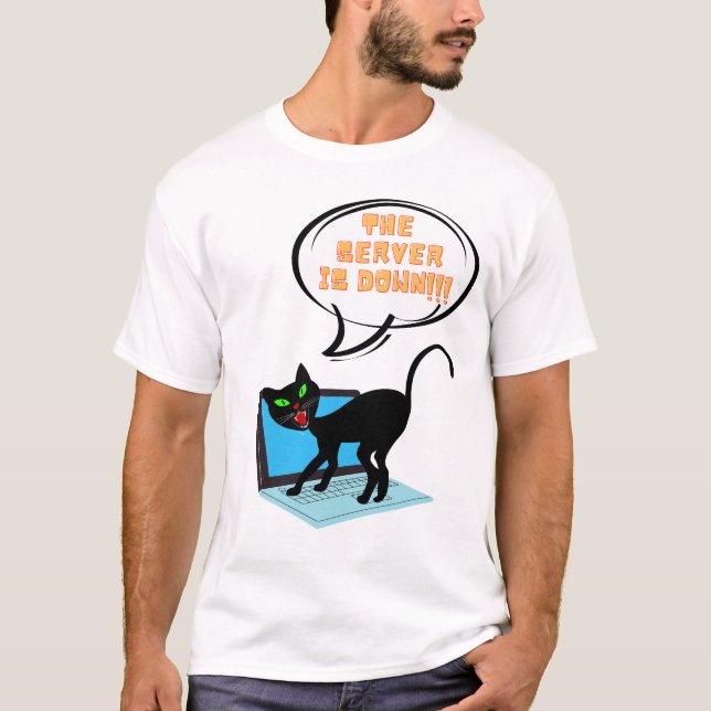 Camiseta gato dizendo que o servidor está inativo (Frente)