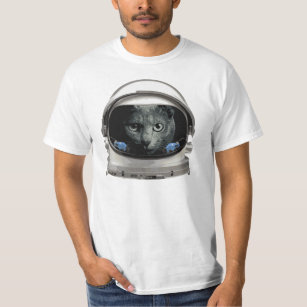 Camiseta Gato do astronauta do capacete de espaço