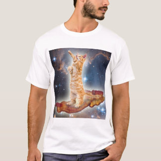 Camiseta Gato do bacon no espaço