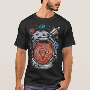 Camiseta Gato do Capacete de Gato Astronauta