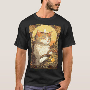 Camiseta Gato do Cartão de Tarô Art Nouveau O Sol Taro