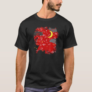 Camiseta Gato do Céu Vermelho Pesadelo Lua Mística - Grunge