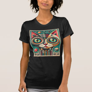 Camiseta Gato do Circuito Retrofuturista do meio século
