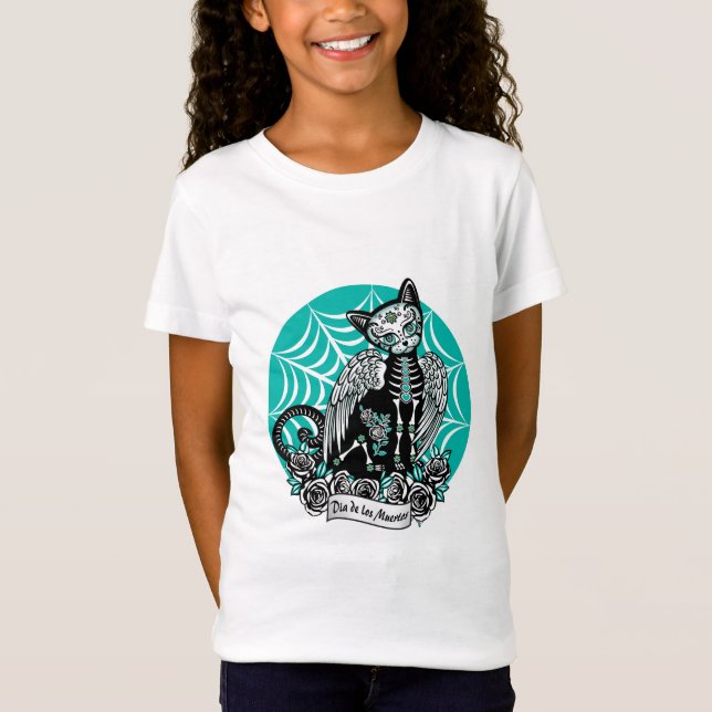 Camiseta Gato do crânio do açúcar (Frente)
