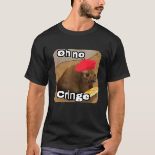 Camiseta Gato do Cringe Oh Não Gato Baguete Francês T Gato