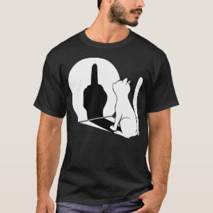 Camiseta Gato do Dedo Médio do Gato Declaração Engraçada Ma