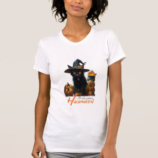 Camiseta Gato do Dia das Bruxas