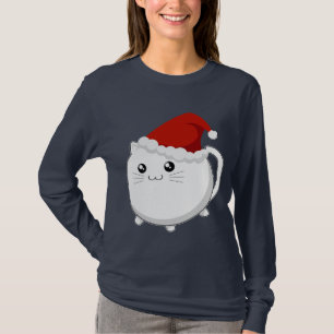 Camiseta Gato do gatinho do Natal de Kawaii