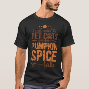 Camiseta Gato do Latte de Tempero de Abóbora de Halloween