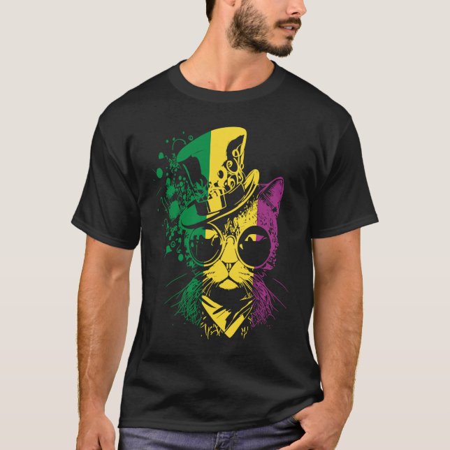 Camiseta Gato do Mardi Gras (Frente)