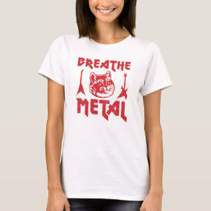Camiseta Gato do metal pesado engraçado