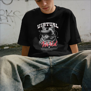 Camiseta Gato do Mundo Virtual – Jogador Futurista