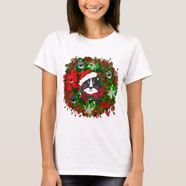 Camiseta Gato do Natal (Frente)