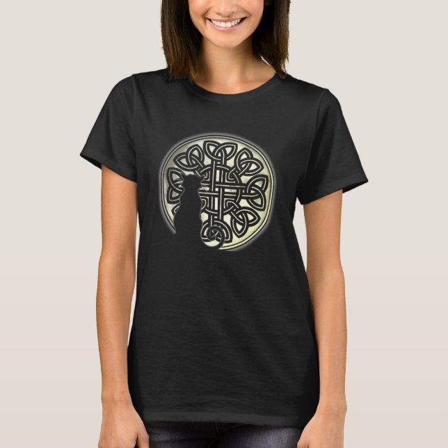 Camiseta Gato do Nó Celta e a Lua (Frente)