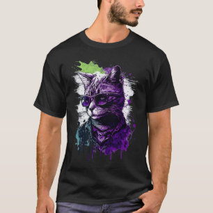 Camiseta Gato do Orgulho Asexual legal Gato do Orgulho Ace