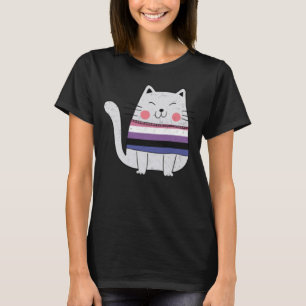 Camiseta Gato do Orgulho de Gatos LGBTQ de Sinalizador de G