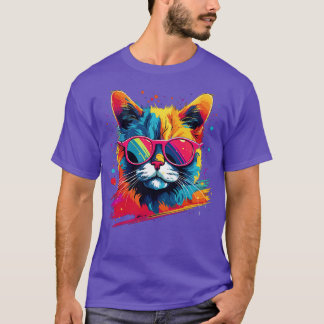 Camiseta Gato do Partido em Óculos de Sol Homens Mulheres d