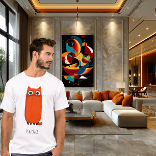 Camiseta Gato do Poker Face   Cartoon Minimalista Encantado