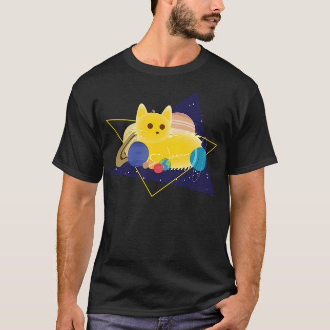 Camiseta Gato do Sistema Solar (Frente)
