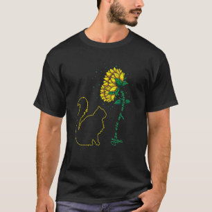 Camiseta Gato do Sol Girassol Mulheres Avó Mamãe Dia das Mã