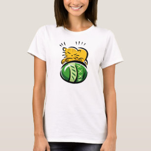 Camiseta Gato do sono com t-shirt do ovo da páscoa