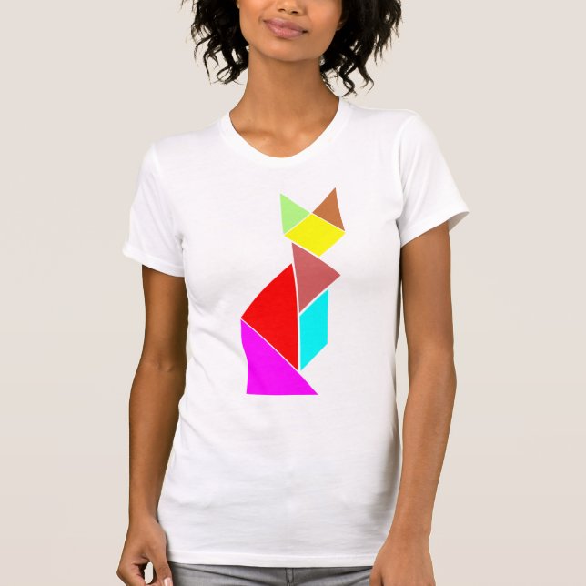 Camiseta gato do tangram (Frente)