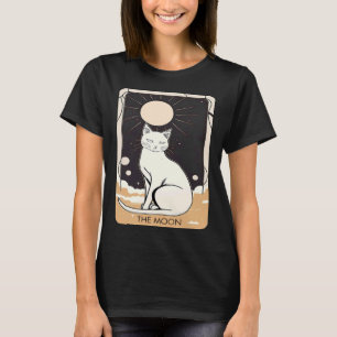 Camiseta Gato do Tarot da Lua do Tarot Vibe Retro 60's 70's