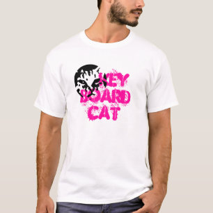 Camiseta Gato do teclado - T do estêncil