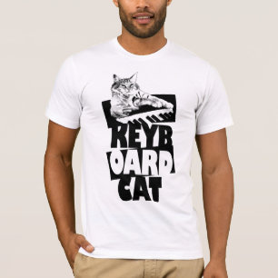 Camiseta Gato do teclado - T empilhado