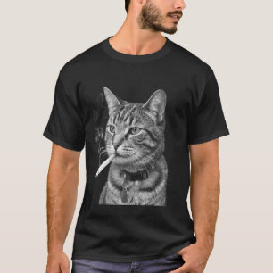 Camiseta Gato Doméstico Engraçado Fumando Gráfico Grunge Y2