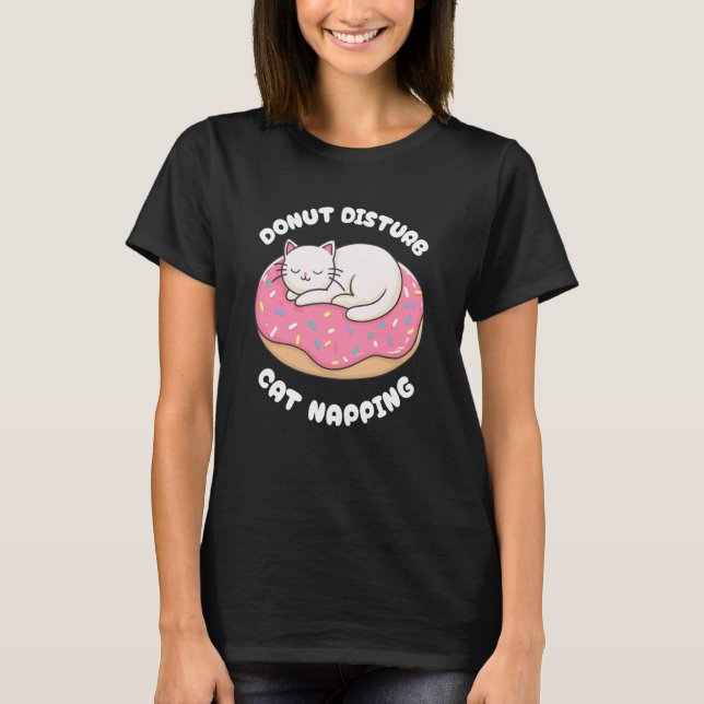 Camiseta Gato Donut Engraçado (Frente)