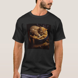 Camiseta Gato Dorme Macarrão Com Queijo  1