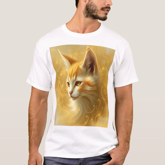 Camiseta Gato dourado  (Frente)