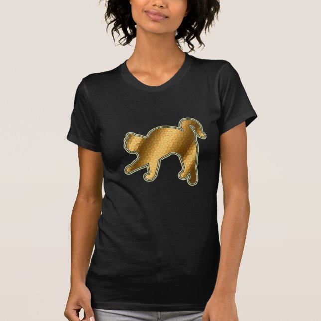 Camiseta Gato Dourado de Vidro Obtido (Frente)