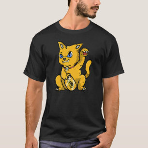 Camiseta Gato Dourado Japonês Maneki Neko 招 き 猫 Beconing