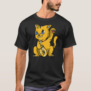Camiseta Gato Dourado Japonês Maneki Neko 招 き 猫 Beconing