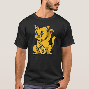 Camiseta Gato Dourado Japonês Maneki Neko 招 き 猫 Beconing 