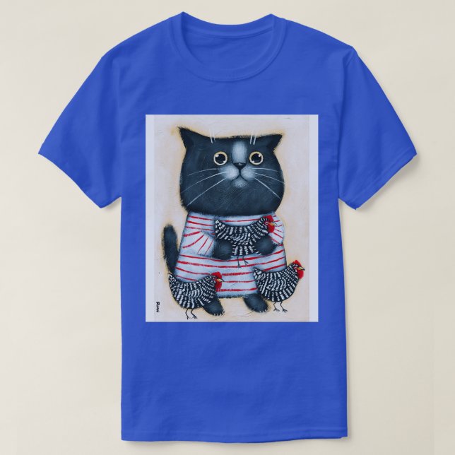 Camiseta Gato e Amigos de Frango (Frente do Design)