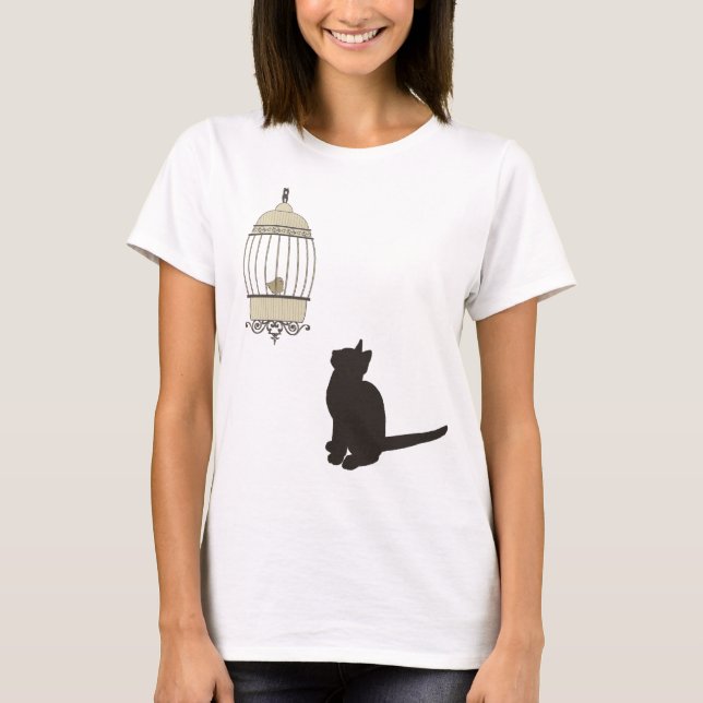 Camiseta Gato e Aves (Frente)