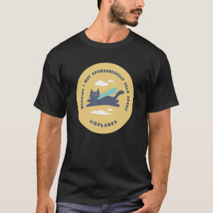 Camiseta Gato e Aviões Para Aviação e de Gatos