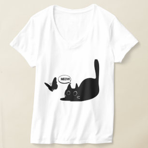 Camiseta Gato e Borboleta Cuja Mata