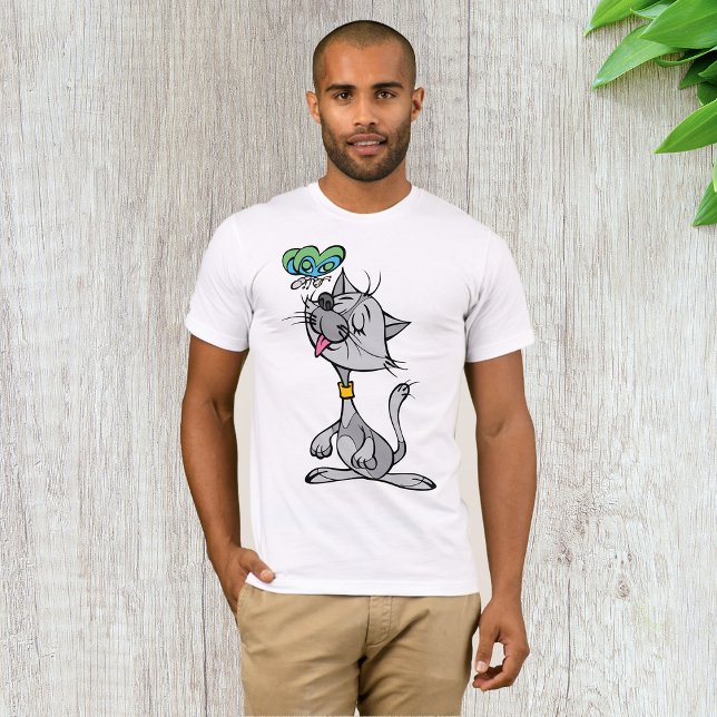 Camiseta Gato E Borboleta Usam T-Shirt (Criador carregado)