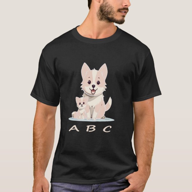 Camiseta Gato e Cachorro ABC (Frente)