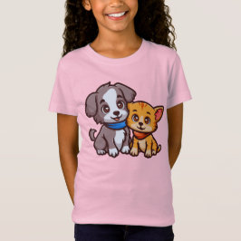 Camiseta Gato e Cachorro Gelados para amantes de os animais