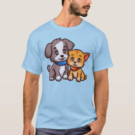 Camiseta Gato e Cachorro Gelados para amantes de os animais