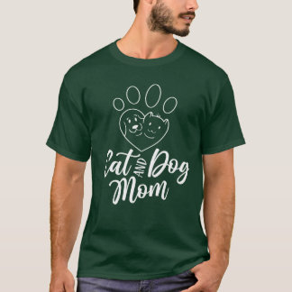 Camiseta Gato e Cachorro Mãe Cachorros Patos Dão de menina